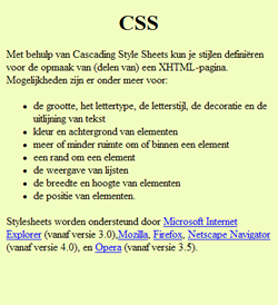 Geen CSS